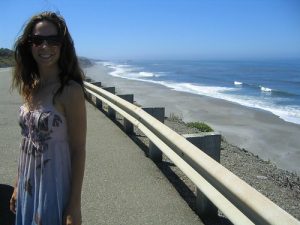 On-Set Teacher Lori Yearwood along the coast of California.